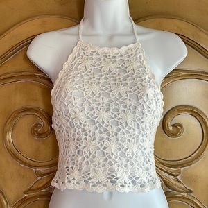 Full Tilt white crochet halter